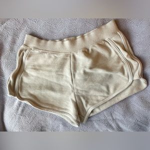 Aerie High Waisted Cream Comfy Shorts. Size Small
